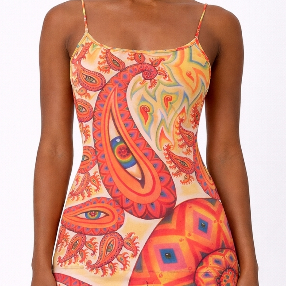 Alex Grey Colourful Paisley Mini Sundress